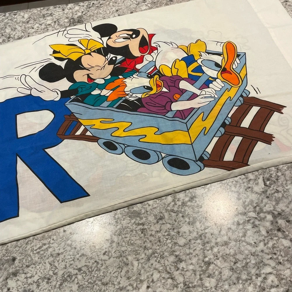 Vintage Mickey and Friends ABC's Alphabet full size fitted sheet and pillowcase